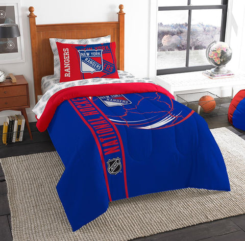 New York Rangers NHL Twin Comforter Bed in a Bag (Soft & Cozy) (64in x 86in)