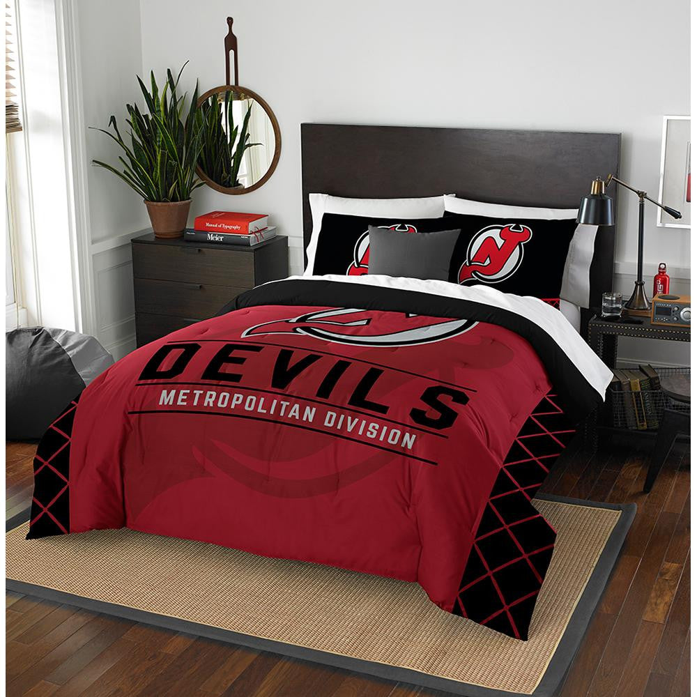 New Jersey Devils Nhl Full Comforter Set (draft Series) (86" X 86")