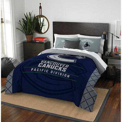 Vancouver Canucks Nhl Full Comforter Set (draft Series) (86" X 86")