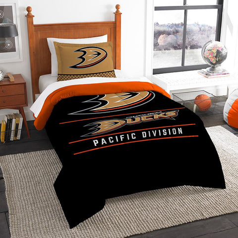 Anaheim Ducks Nhl Twin Comforter Set (draft Series) (64" X 86")