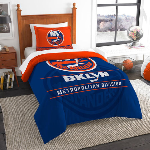 New York Islanders Nhl Twin Comforter Set (draft Series) (64" X 86")