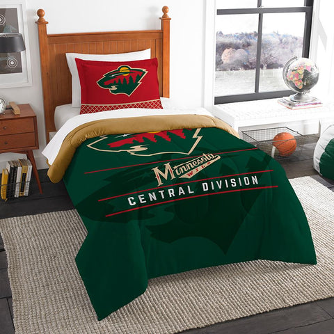 Minnesota Wild Nhl Twin Comforter Set (draft Series) (64" X 86")