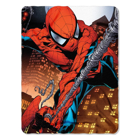 Marvel's Spiderman Web Swing Fleece Throw (45in X60in)