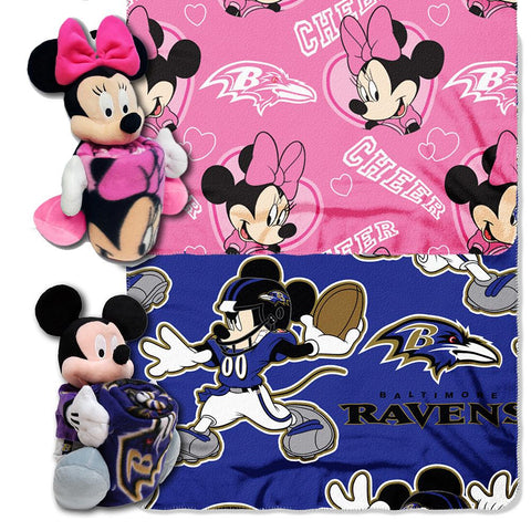 Baltimore Ravens NFL Mickey and Minnie Mouse Throw Combo