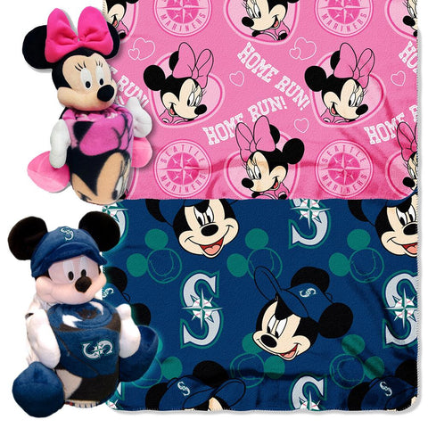 Seattle Mariners MLB Mickey and Minnie Mouse Throw Combo