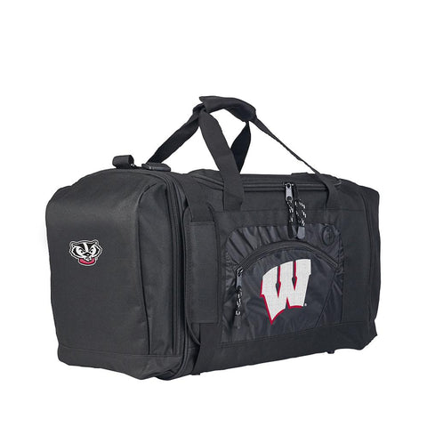 Wisconsin Badgers Ncaa Roadblock Duffel Bag (black-black)
