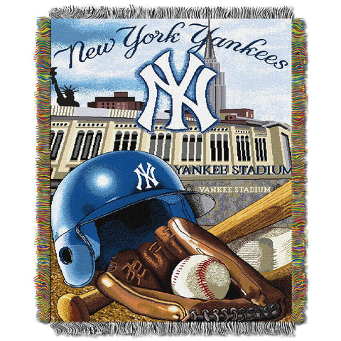 New York Yankees MLB Woven Tapestry Throw (Home Field Advantage) (48x60)