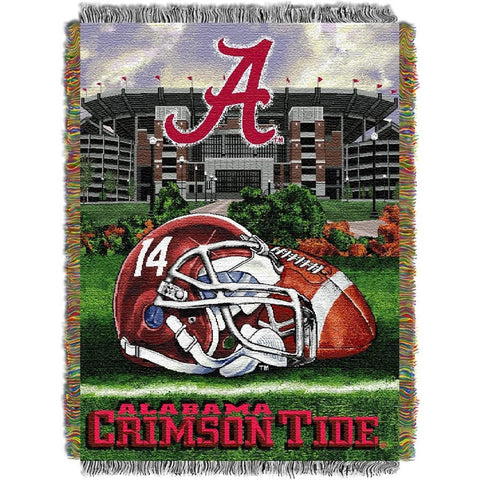 Alabama Crimson Tide Ncaa Woven Tapestry Throw (home Field Advantage) (48"x60")