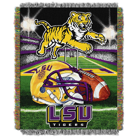 Louisiana State Tigers (lsu) Ncaa Woven Tapestry Throw (home Field Advantage) (48"x60")