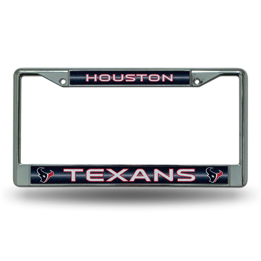 Houston Texans NFL Bling Glitter Chrome License Plate Frame