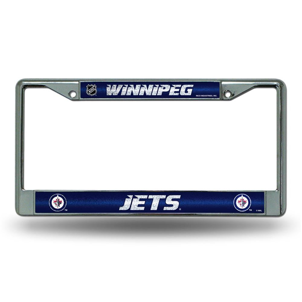 Winnipeg Jets NHL Bling Glitter Chrome License Plate Frame