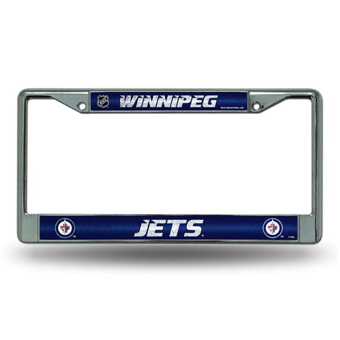 Winnipeg Jets NHL Bling Glitter Chrome License Plate Frame