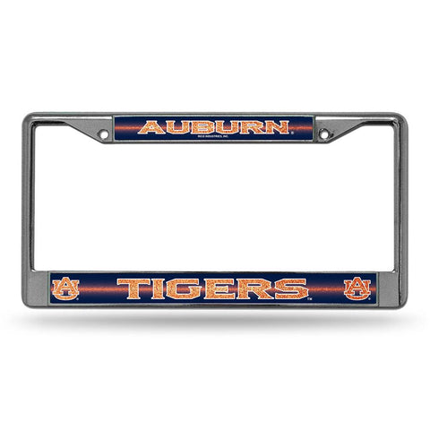 Auburn Tigers Ncaa Bling Glitter Chrome License Plate Frame