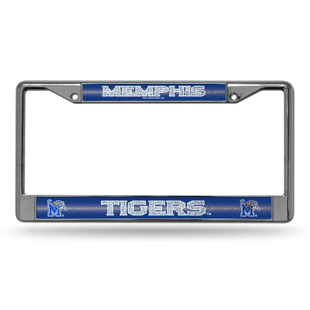 Memphis Tigers Ncaa Bling Glitter Chrome License Plate Frame