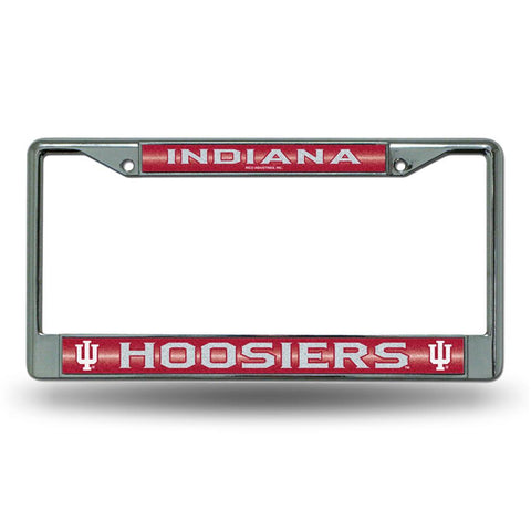 Indiana Hoosiers Ncaa Bling Glitter Chrome License Plate Frame