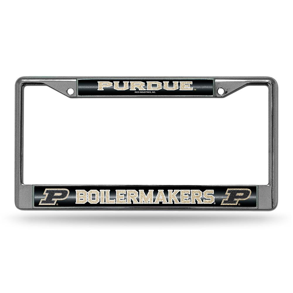 Purdue Boilermakers Ncaa Bling Glitter Chrome License Plate Frame