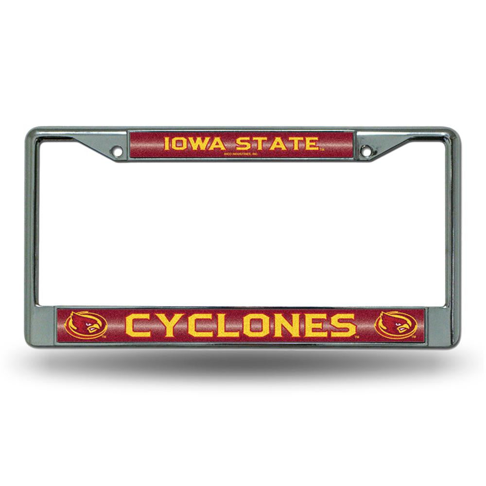 Iowa State Cyclones Ncaa Bling Glitter Chrome License Plate Frame