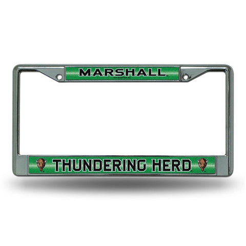 Marshall Thundering Herd Ncaa Bling Glitter Chrome License Plate Frame