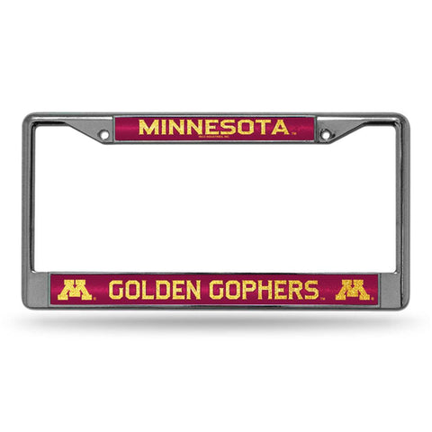 Minnesota Golden Gophers Ncaa Bling Glitter Chrome License Plate Frame