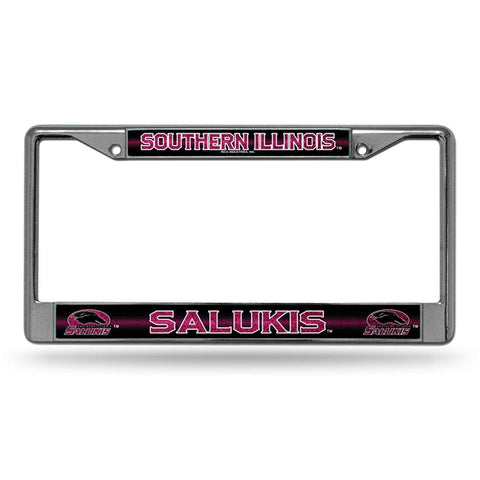Southern Illinois Salukis Ncaa Bling Glitter Chrome License Plate Frame
