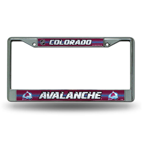 Colorado Avalanche NHL Bling Glitter Chrome License Plate Frame
