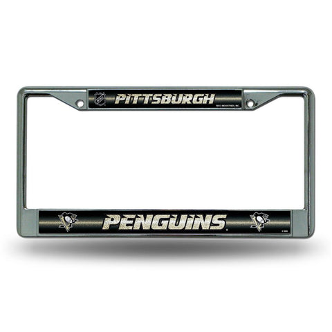 Pittsburgh Penguins NHL Bling Glitter Chrome License Plate Frame