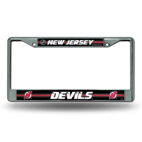 New Jersey Devils NHL Bling Glitter Chrome License Plate Frame