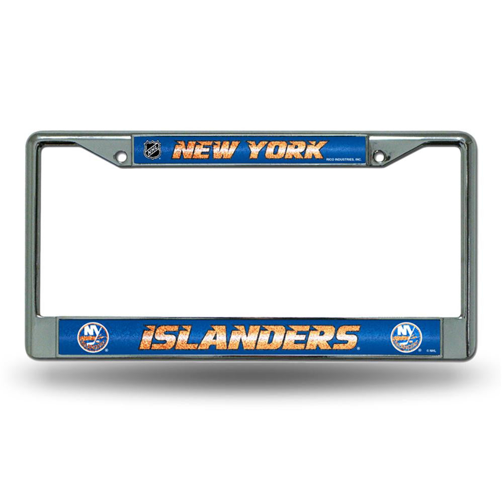 New York Islanders NHL Bling Glitter Chrome License Plate Frame