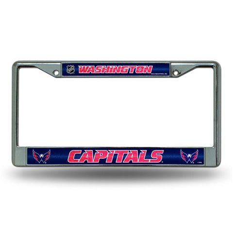 Washington Capitals NHL Bling Glitter Chrome License Plate Frame