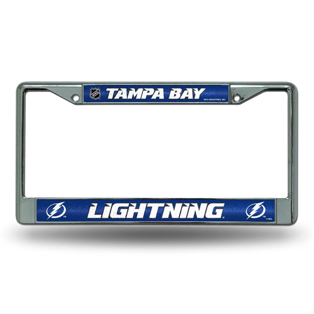 Tampa Bay Lightning NHL Bling Glitter Chrome License Plate Frame