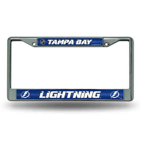 Tampa Bay Lightning NHL Bling Glitter Chrome License Plate Frame