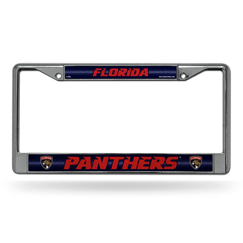 Florida Panthers Nhl Bling Glitter Chrome License Plate Frame