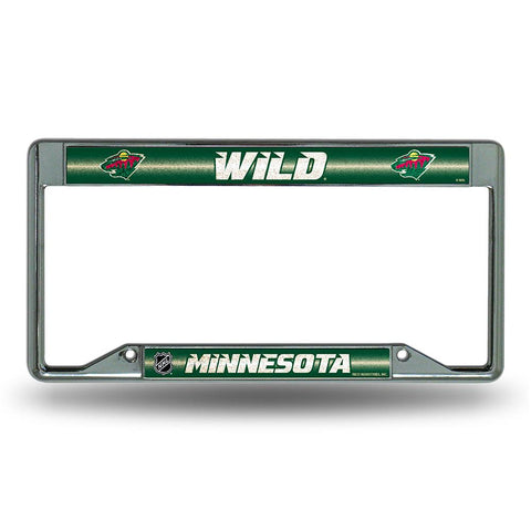 Minnesota Wild Nhl Bling Glitter Chrome License Plate Frame