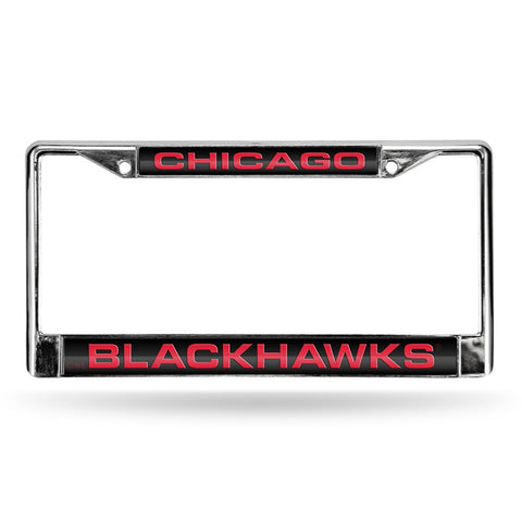 Chicago Blackhawks Nhl Chrome Laser Cut License Plate Frame