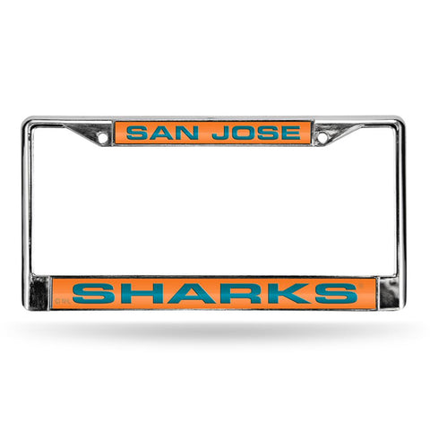 San Jose Sharks Nhl Chrome Laser Cut License Plate Frame
