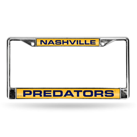 Nashville Predators Nhl Chrome Laser Cut License Plate Frame