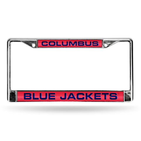Columbus Blue Jackets Nhl Chrome Laser Cut License Plate Frame