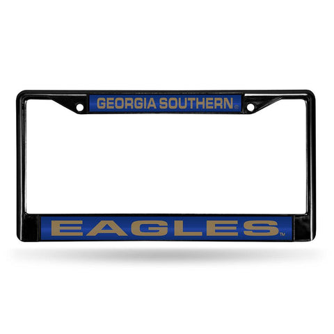 Georgia Southern Eagles Ncaa Black Chrome Laser Cut License Plate Frame