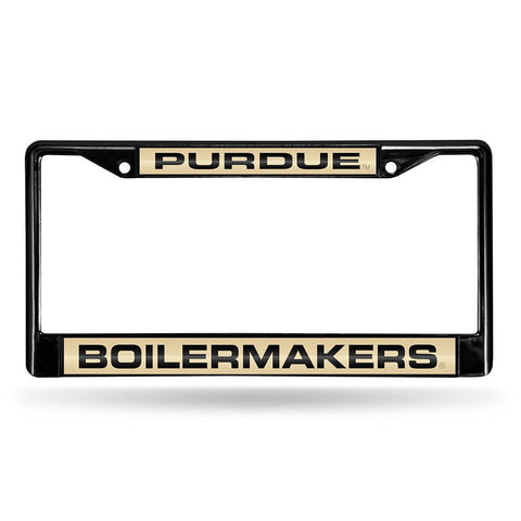 Purdue Boilermakers Ncaa Black Chrome Laser Cut License Plate Frame