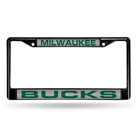 Milwaukee Bucks NBA Black Chrome Laser Cut License Plate Frame