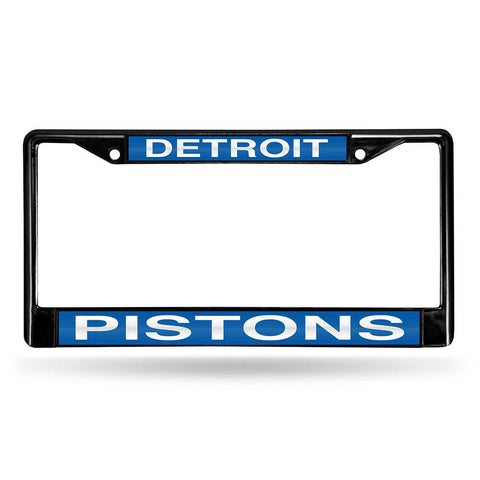 Detroit Pistons NBA Black Chrome Laser Cut License Plate Frame