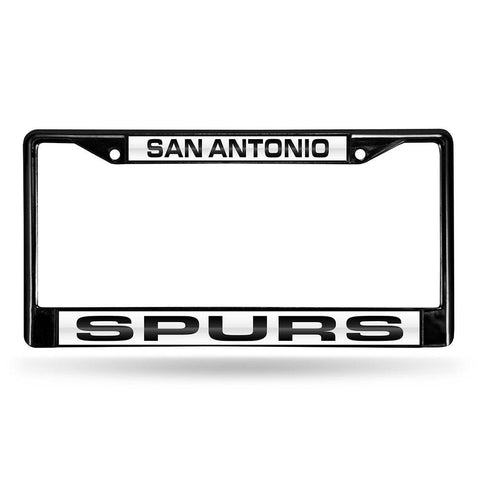 San Antonio Spurs NBA Black Chrome Laser Cut License Plate Frame