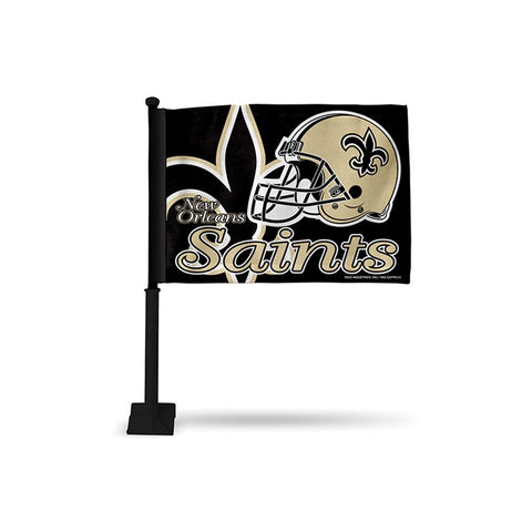 New Orleans Saints Nfl Car Flag (black Pole)