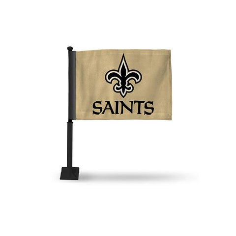 New Orleans Saints Nfl Car Flag (black Pole)