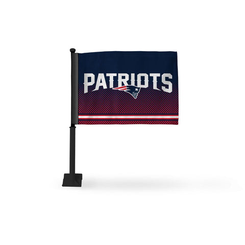 New England Patriots Nfl Car Flag (black Pole)