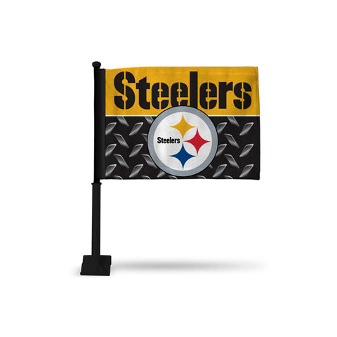Pittsburgh Steelers Nfl Car Flag (black Pole)