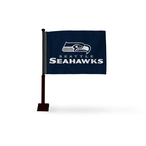 Seattle Seahawks Nfl Car Flag (black Pole)