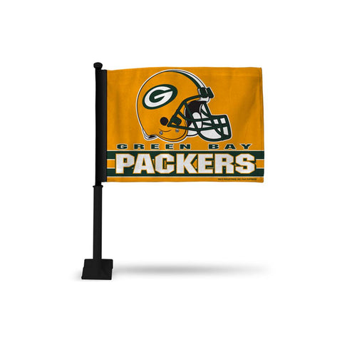 Green Bay Packers Nfl Car Flag (black Pole)