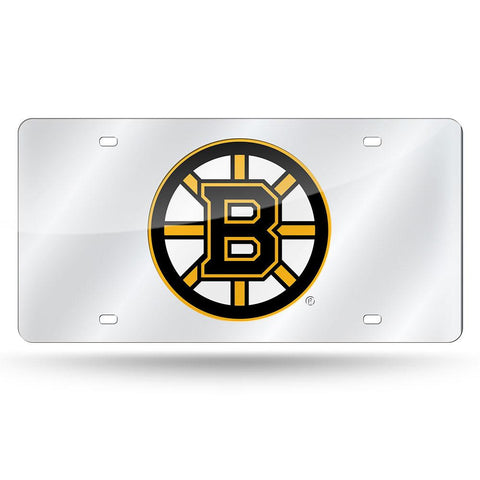 Boston Bruins NHL Laser Cut License Plate Cover Silver
