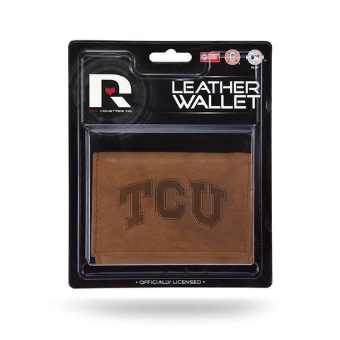 Texas Christian Horned Frogs Ncaa Manmade Leather Tri-fold